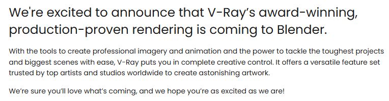 V-Ray即将支持Blender-V-Ray官网资讯